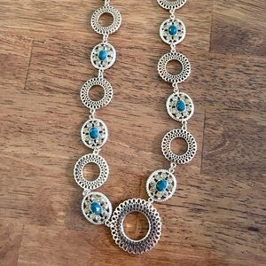 Gold plated necklace with stones